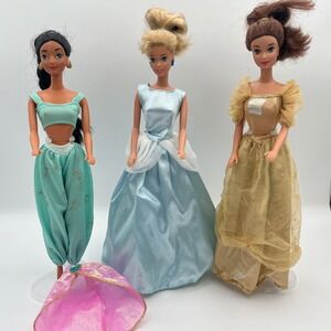Vintage Mattel Disney Classics Barbie Dolls Cinderella Belle Jasmine (1991–92)